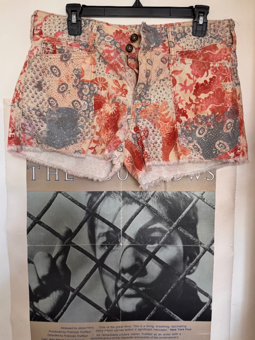 Anthropologie Pilcro Patchwork Floral Denim Shorts Size 30 Boho Cutoff